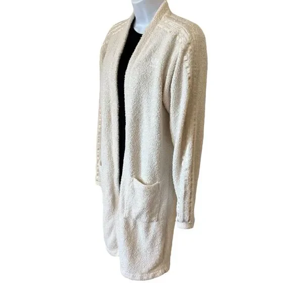 ADIDAS Originals Womens Velour Layering KIMONO Sz XS Wonder White Pockets Poly - Picture 3 of 14